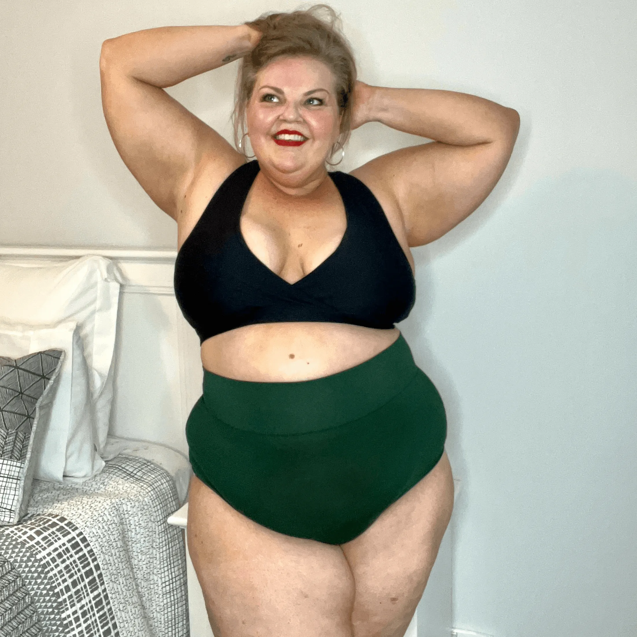 Super High Waist Knickers - Hit the Bottle Green