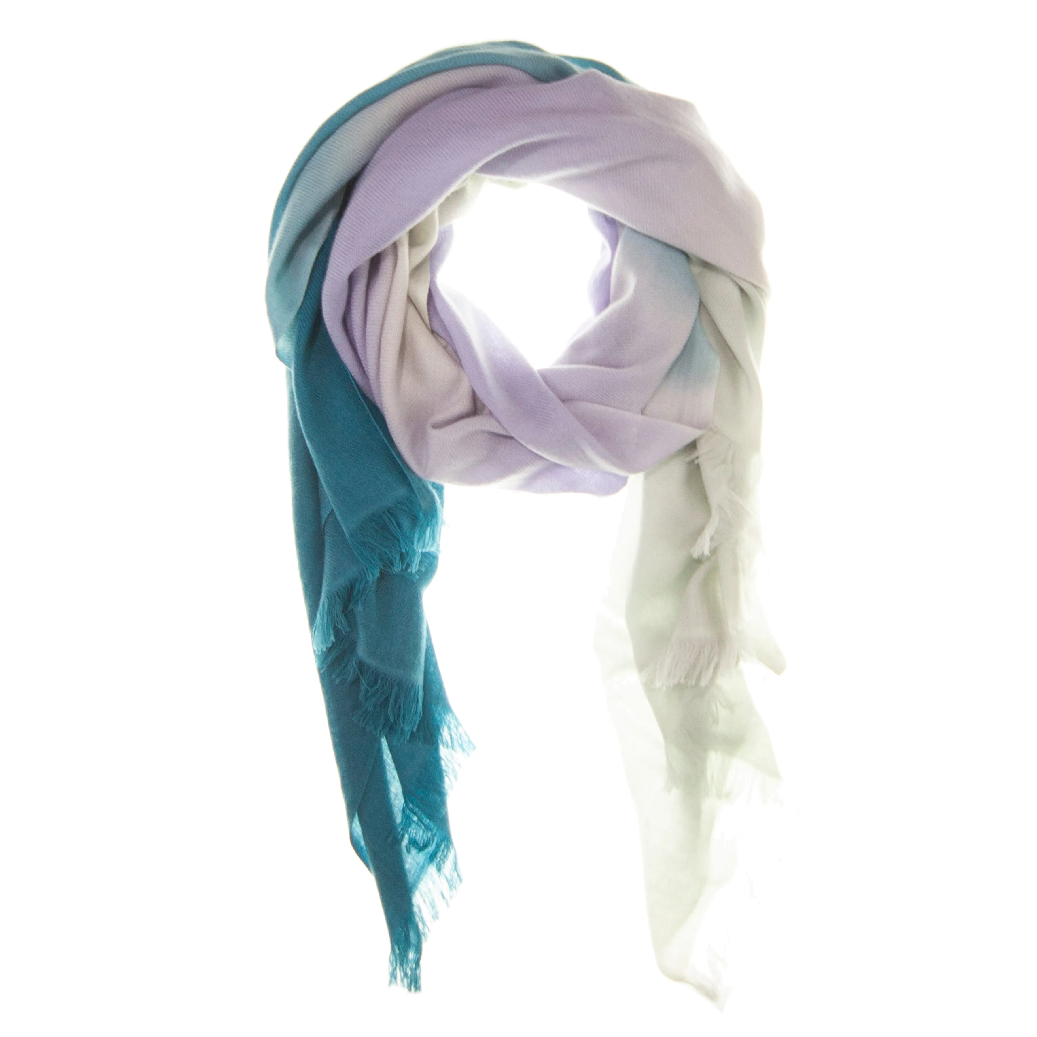 Teal-Lilac Winter Cashmere Scarf