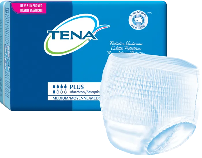 Tena 72634 Protective Underwear Plus Absorbency, Extra Large, 140 - 168cm (55 - 66") White