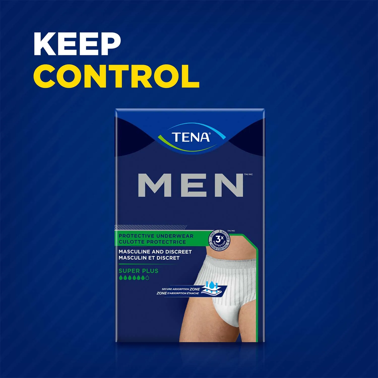 TENA MEN Protective Incontinence Underwear Super Plus Absorbency, Heavy Absorbency, Small/Medium