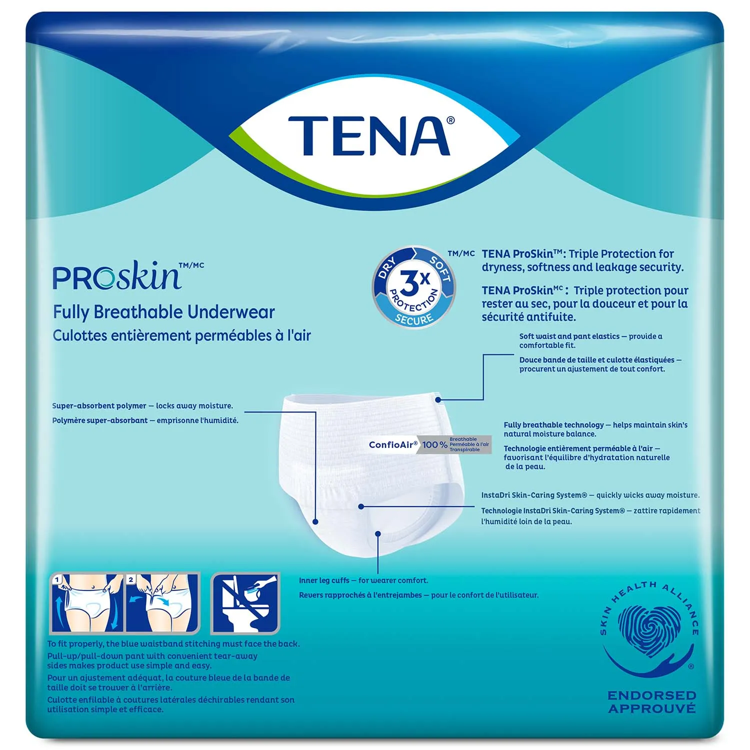 TENA Plus Protective Incontinence Underwear 45"- 58", Moderate Absorbency, Unisex, Large