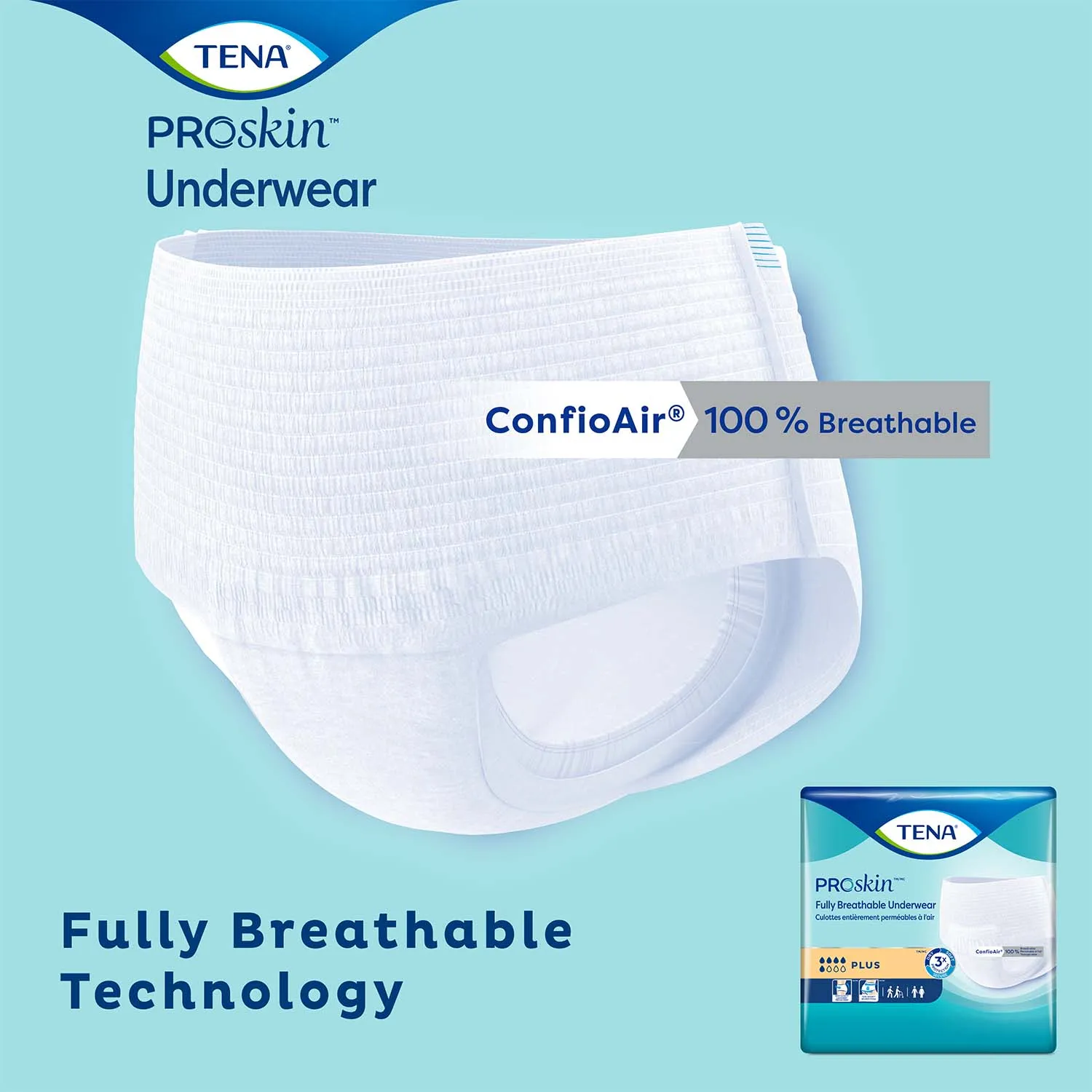 TENA Plus Protective Incontinence Underwear 45"- 58", Moderate Absorbency, Unisex, Large