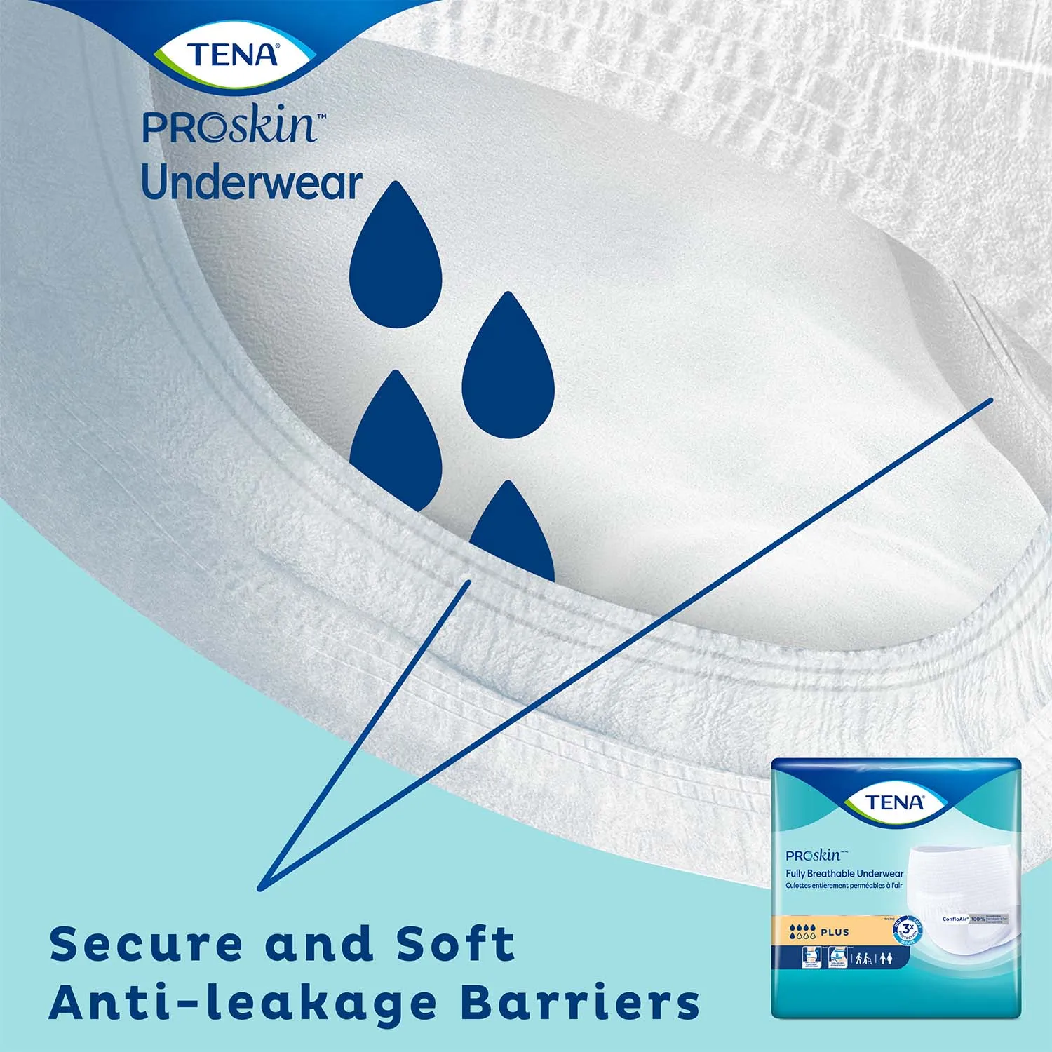 TENA Plus Protective Incontinence Underwear 45"- 58", Moderate Absorbency, Unisex, Large