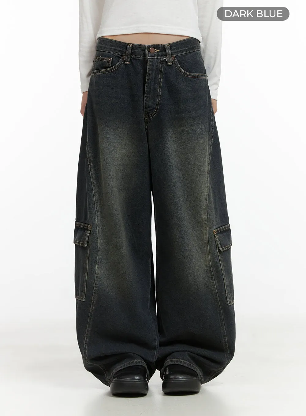 Tess Wide Cargo Denim Pants CO410