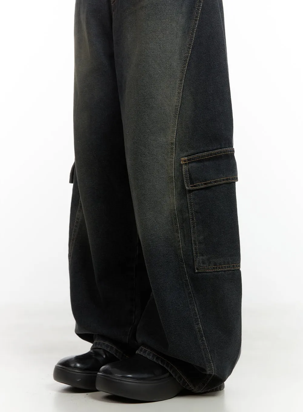 Tess Wide Cargo Denim Pants CO410