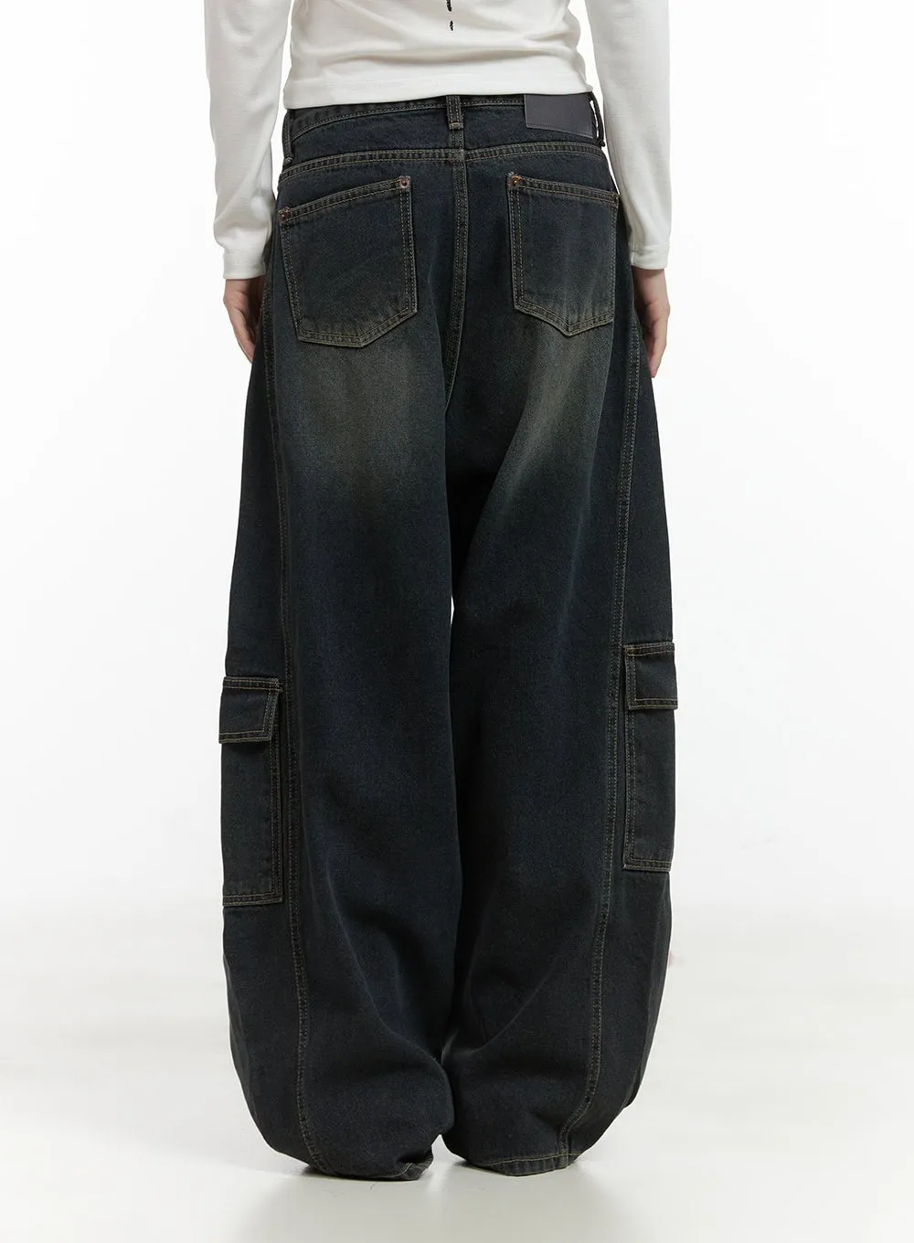 Tess Wide Cargo Denim Pants CO410