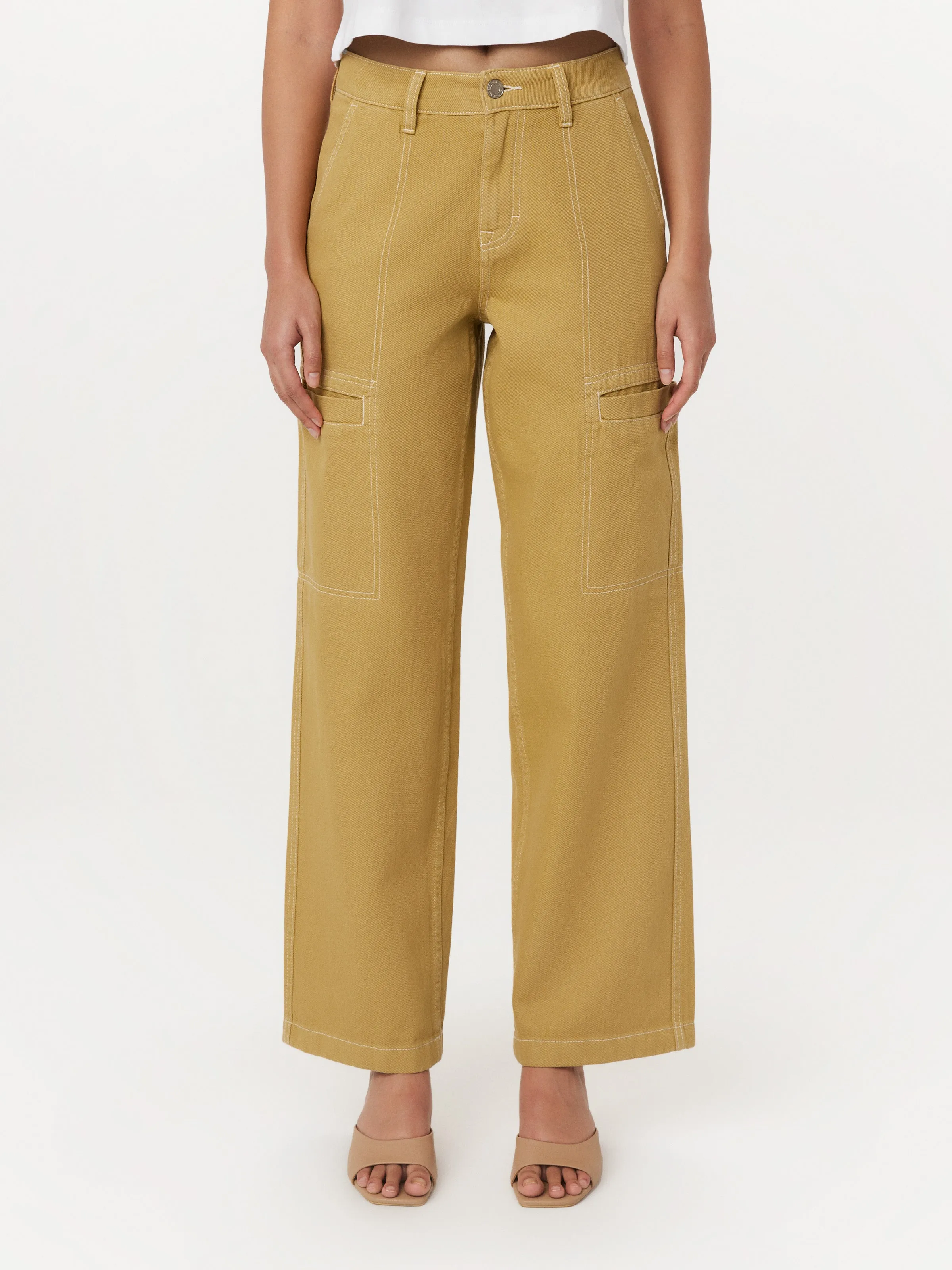 The Annie Utility Loose Pant in Golden Beige