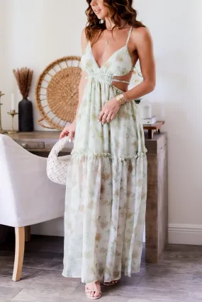 The Maci Floral Maxi - Sage