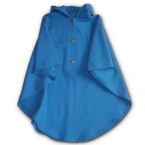 Traditional Button Cape - Columbia Blue