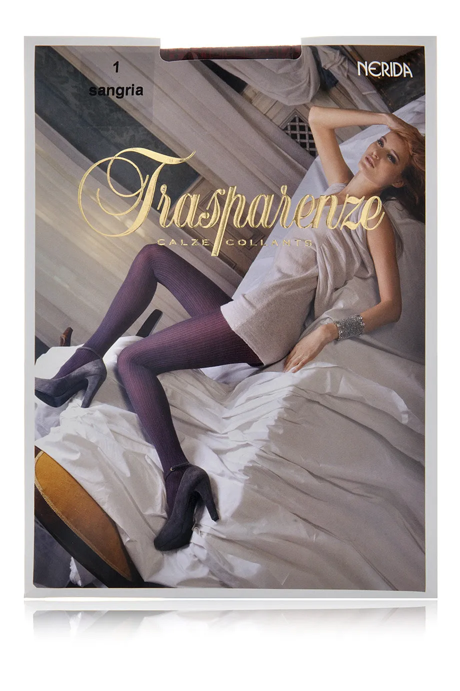 TRASPARENZE NERIDA Vertical Stripes Tights Purple