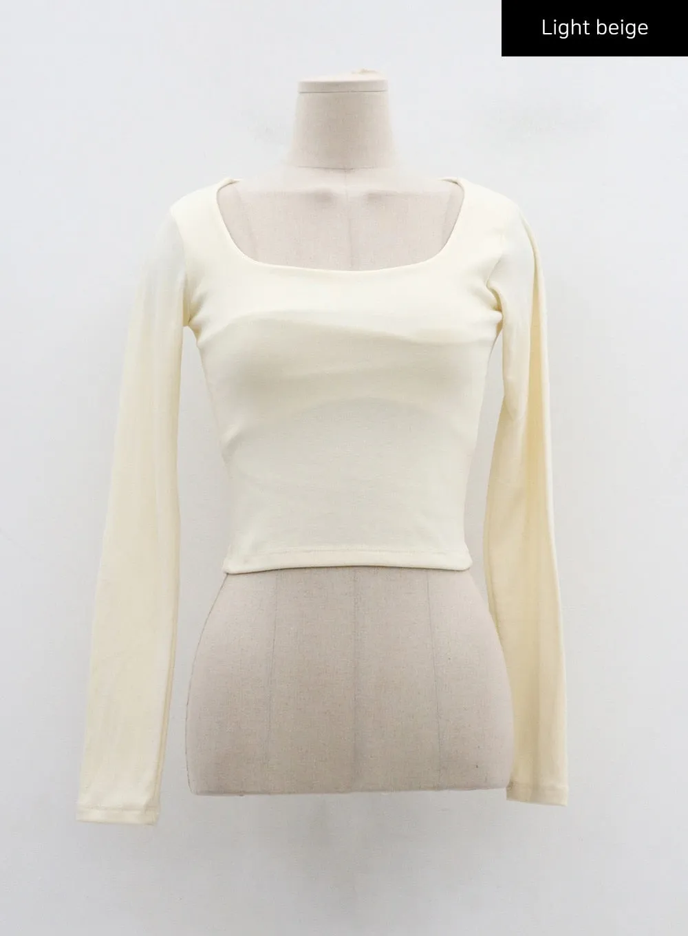 U-Neck Long Sleeve Crop Top CD02