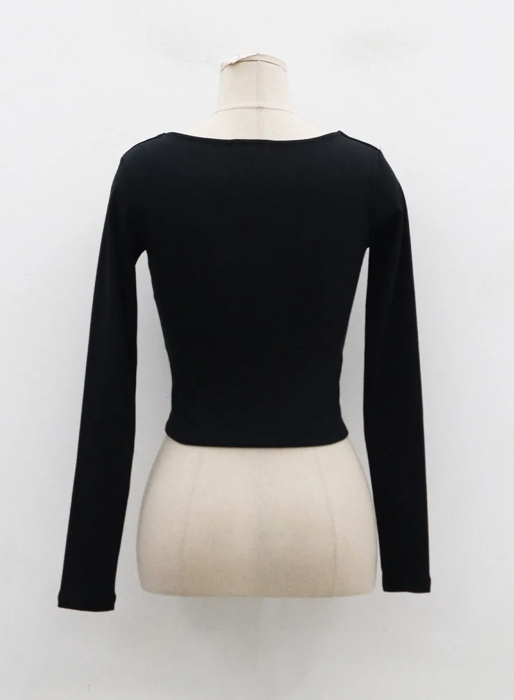 U-Neck Long Sleeve Crop Top CD02