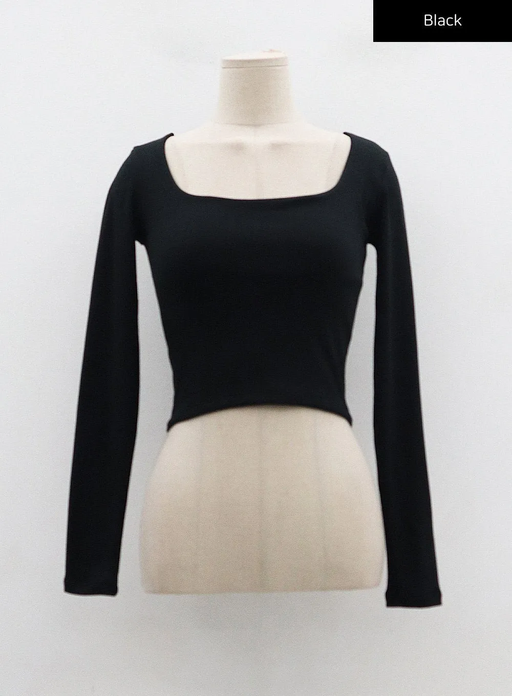 U-Neck Long Sleeve Crop Top CD02