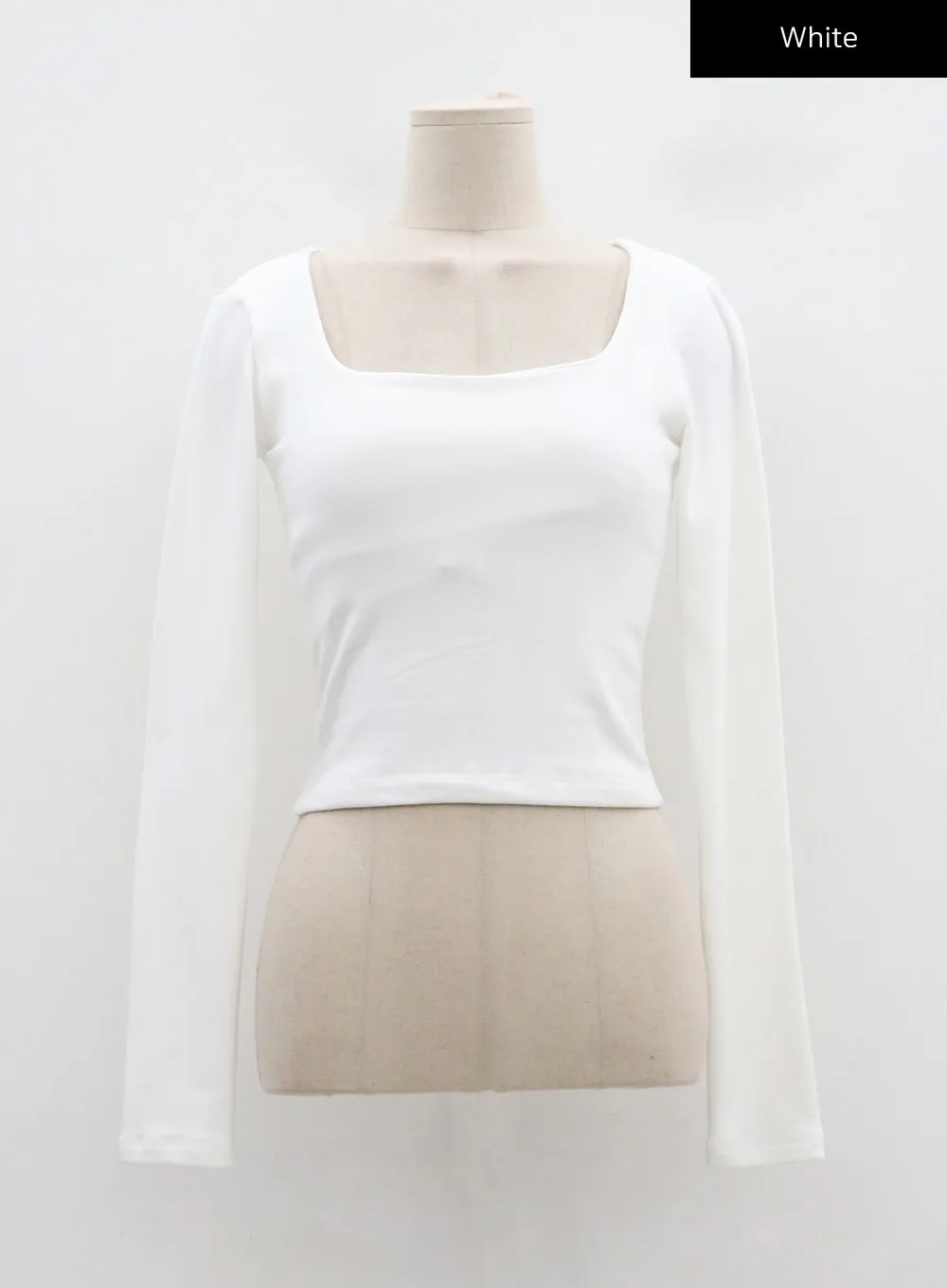 U-Neck Long Sleeve Crop Top CD02