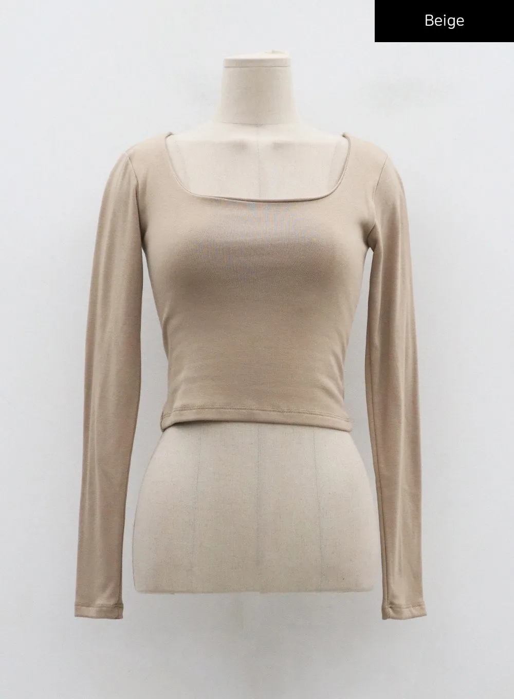 U-Neck Long Sleeve Crop Top CD02