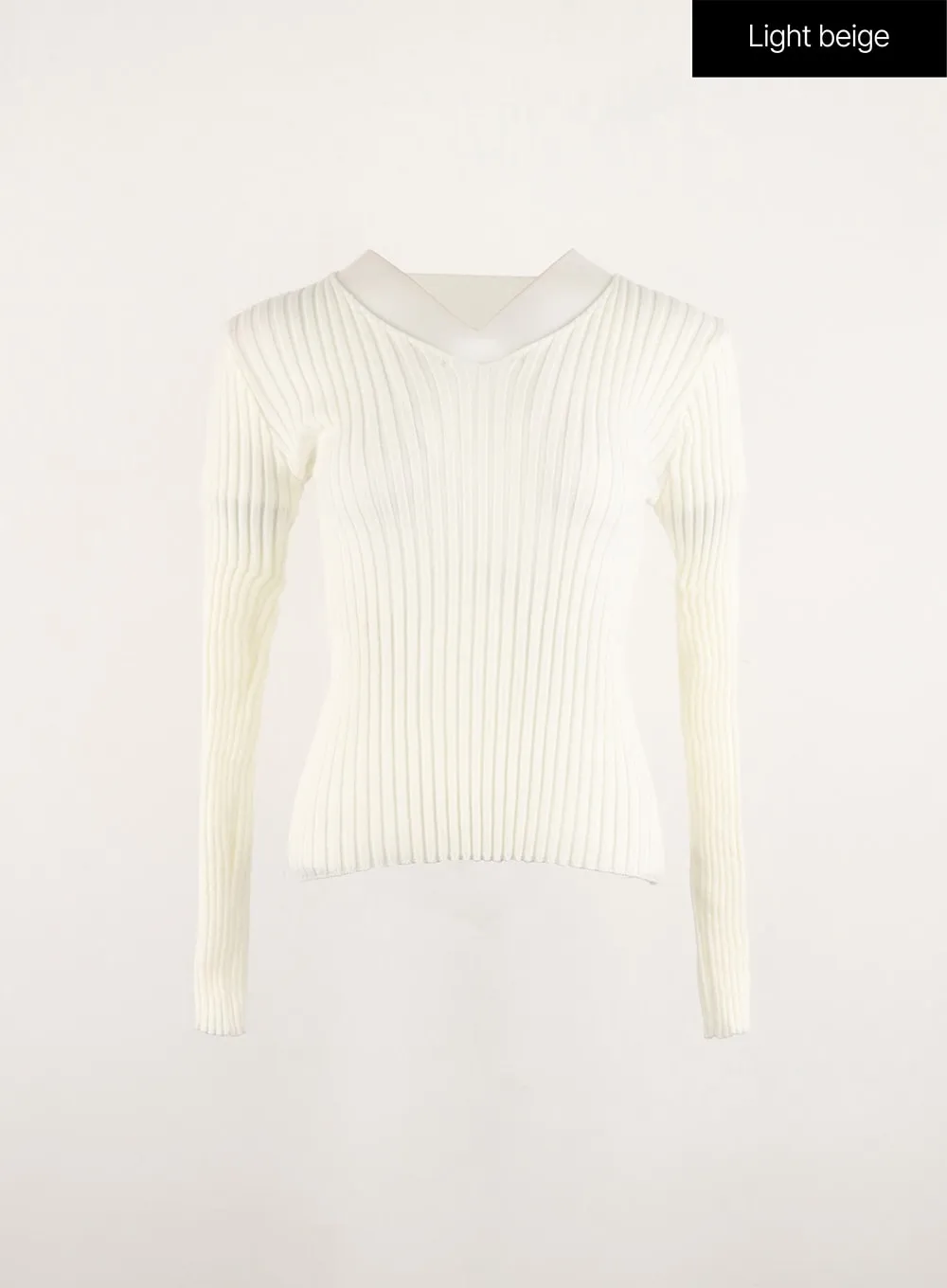 V-Neck Wool Rib Sweater OD315