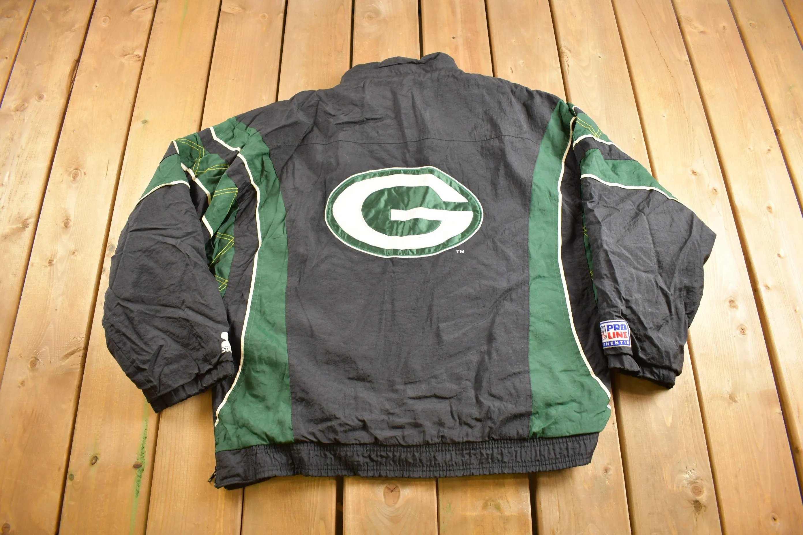 Vintage 1990s Green Bay Packers NFL Starter Pro Line Quarter Zip Jacket