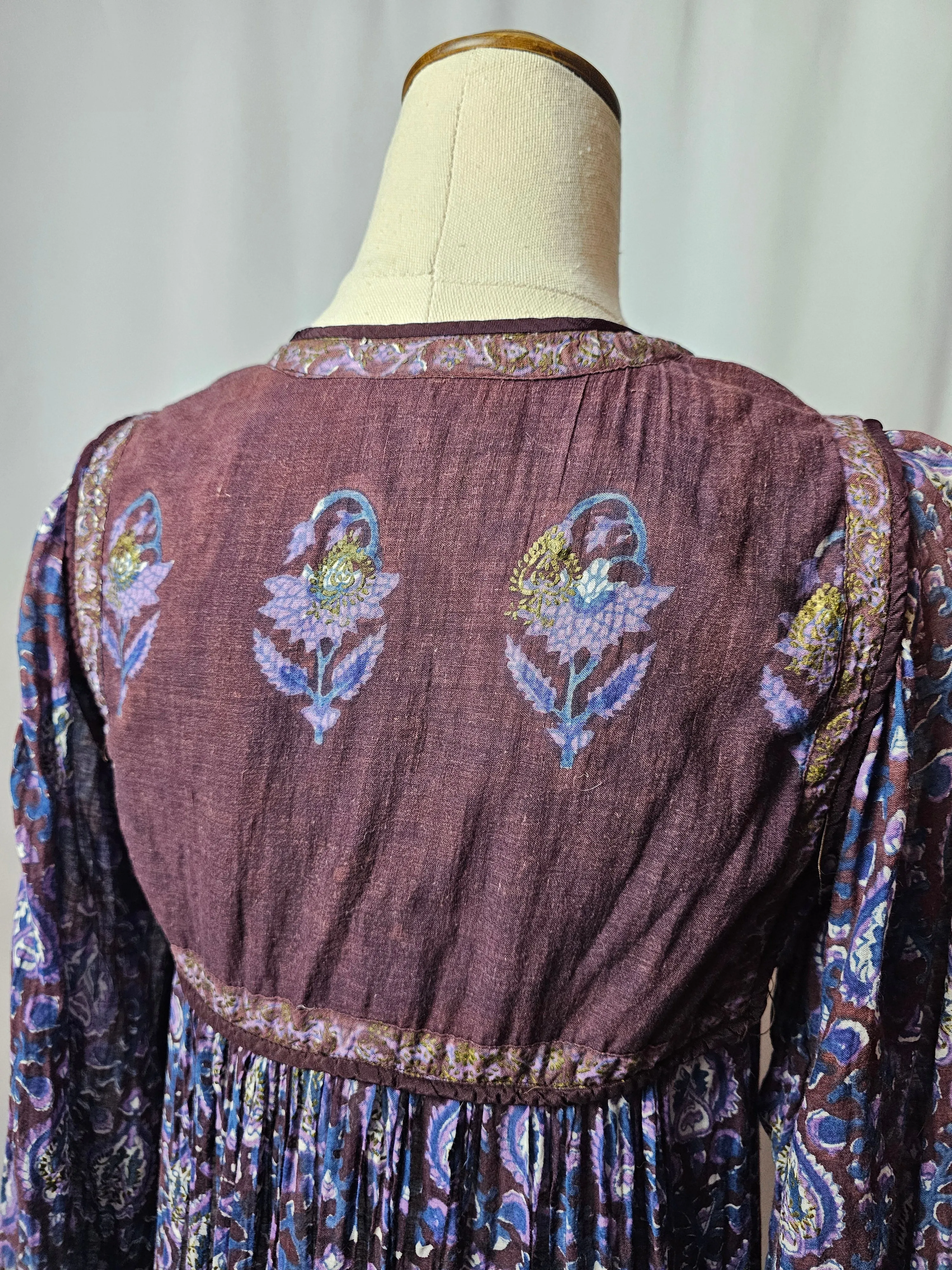 Vintage 70s Adini cotton Indian Dress XS