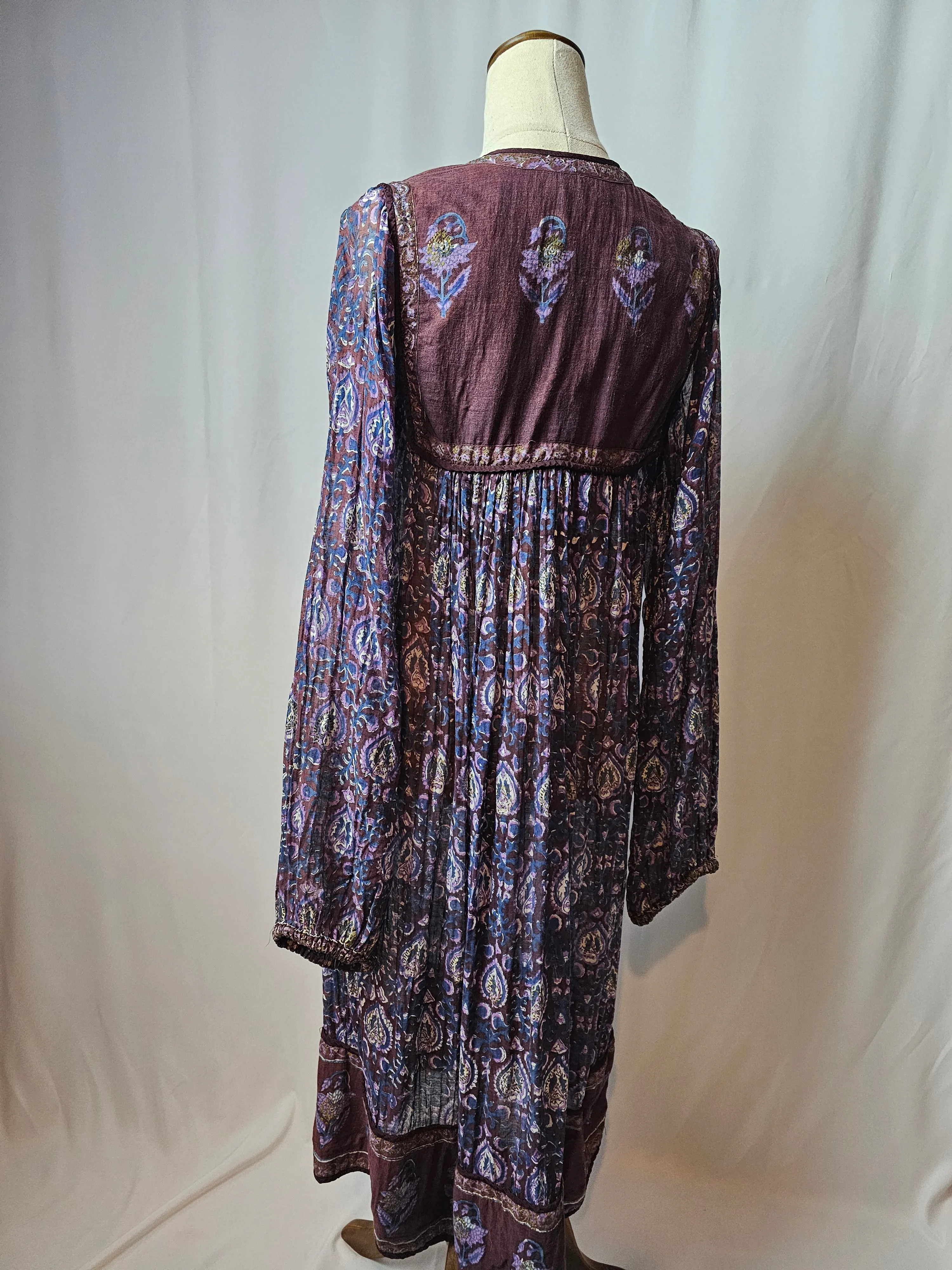 Vintage 70s Adini cotton Indian Dress XS