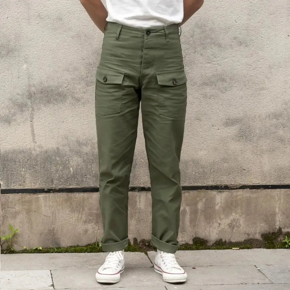 Vintage Military Trousers for Men - Army Green