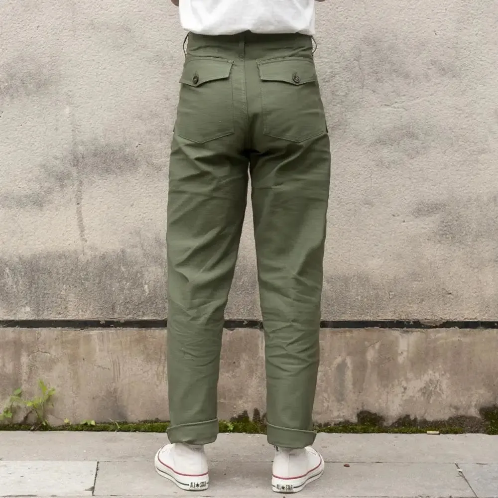 Vintage Military Trousers for Men - Army Green