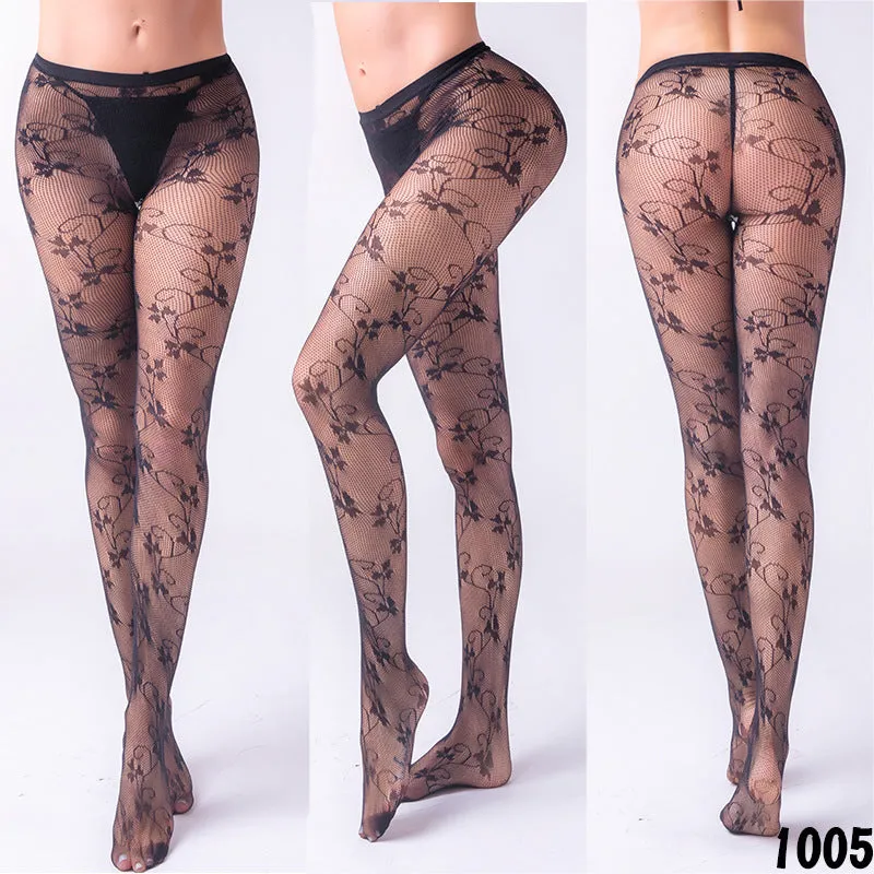 Vintage Rose Jacquard Pantyhose