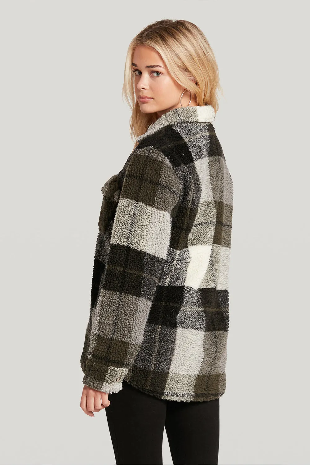 Volcom Womens Silent Sherpa Plaid Jacket