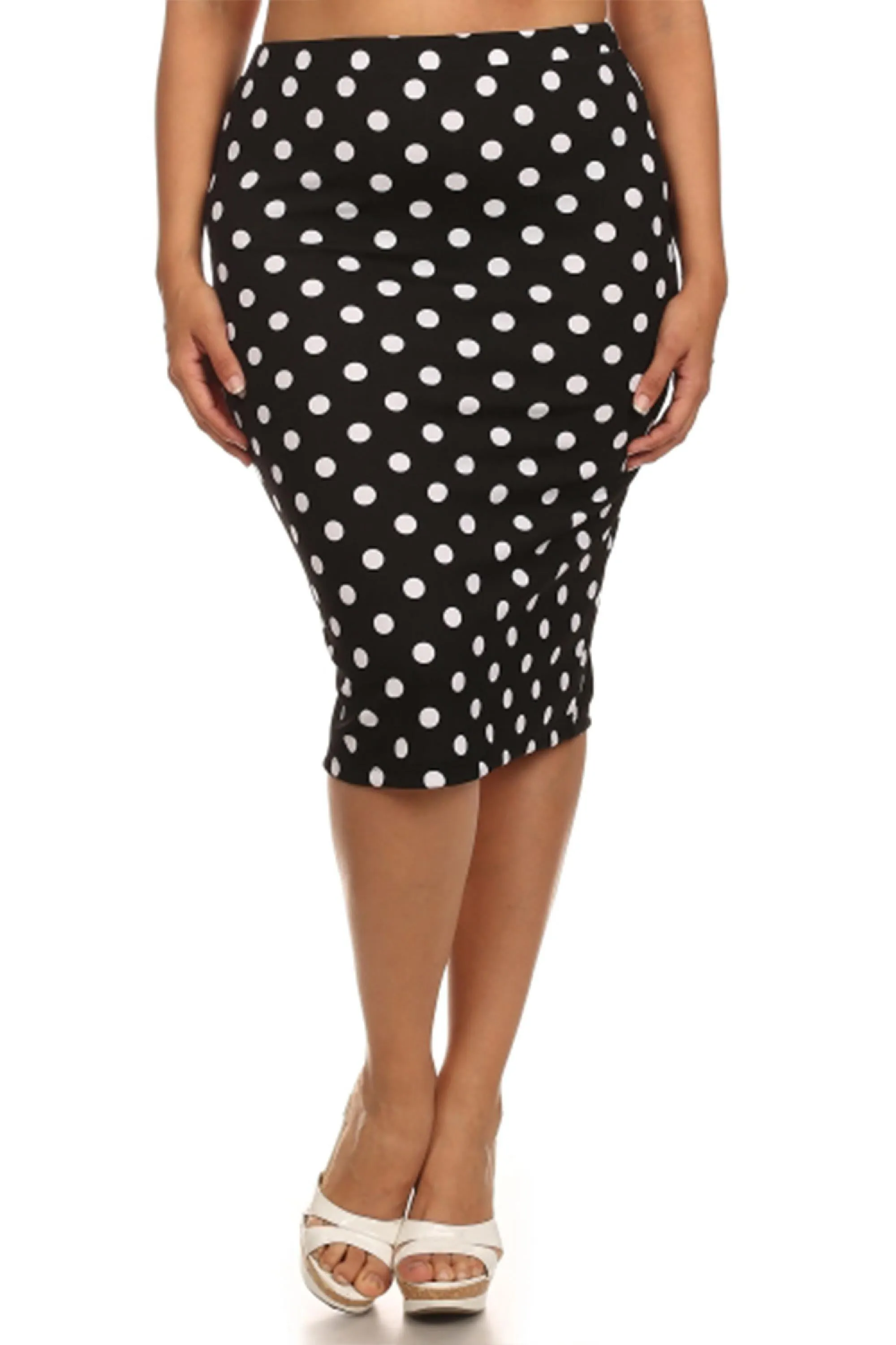 White Dots Midi Skirt