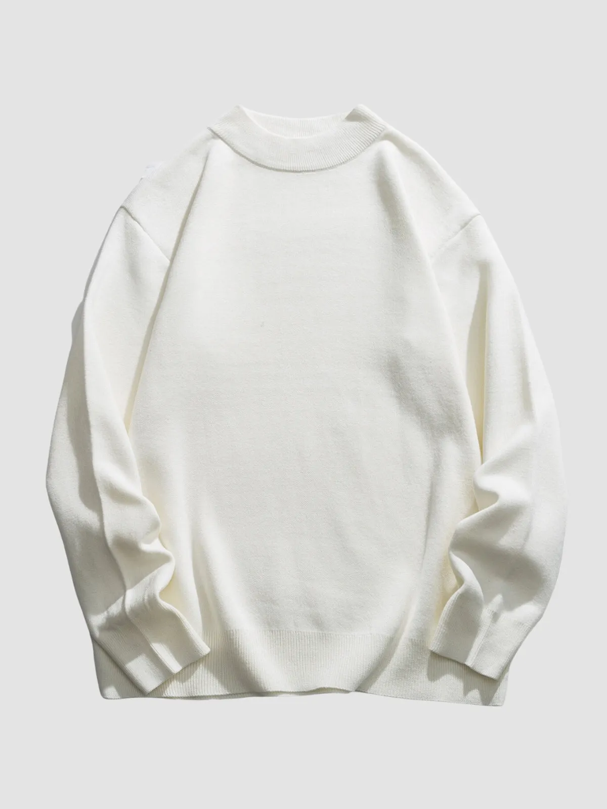 WLS Retro Half Turtleneck Solid Loose Sweater