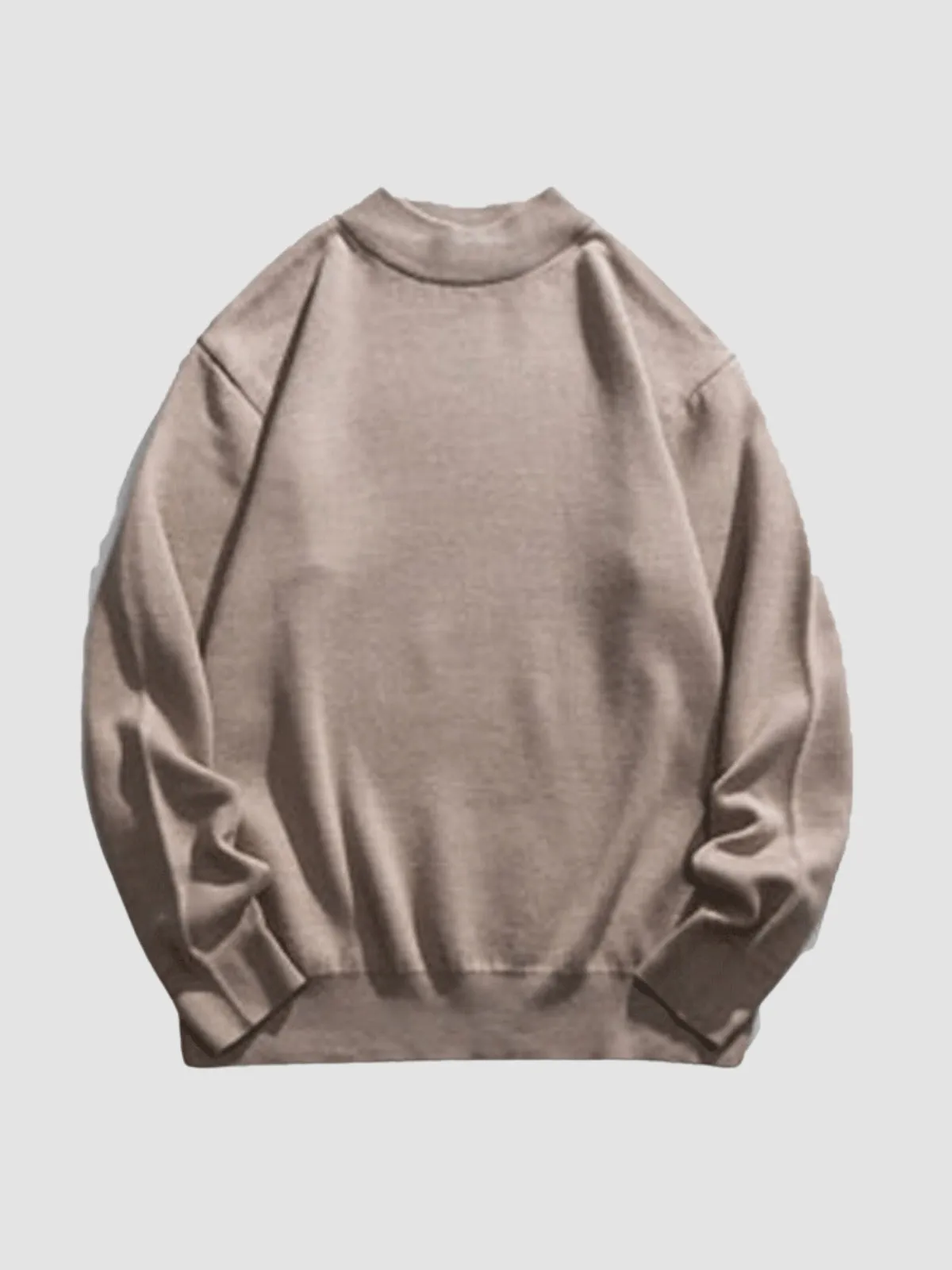 WLS Retro Half Turtleneck Solid Loose Sweater