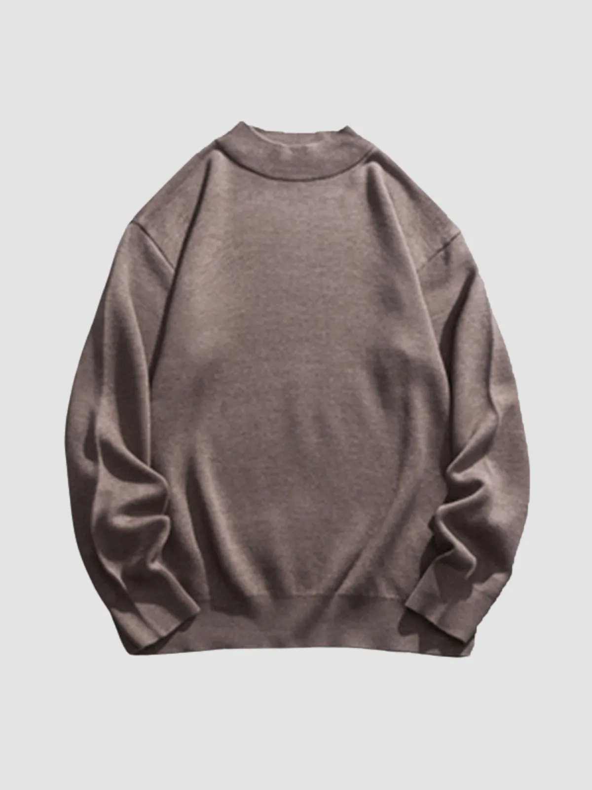 WLS Retro Half Turtleneck Solid Loose Sweater