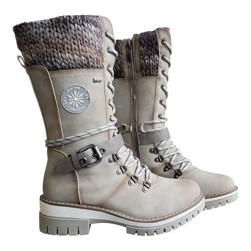 Women Boots Cold Winter Mid-calf Non Slip Rubber Sole Heat Retainer Snow Boots