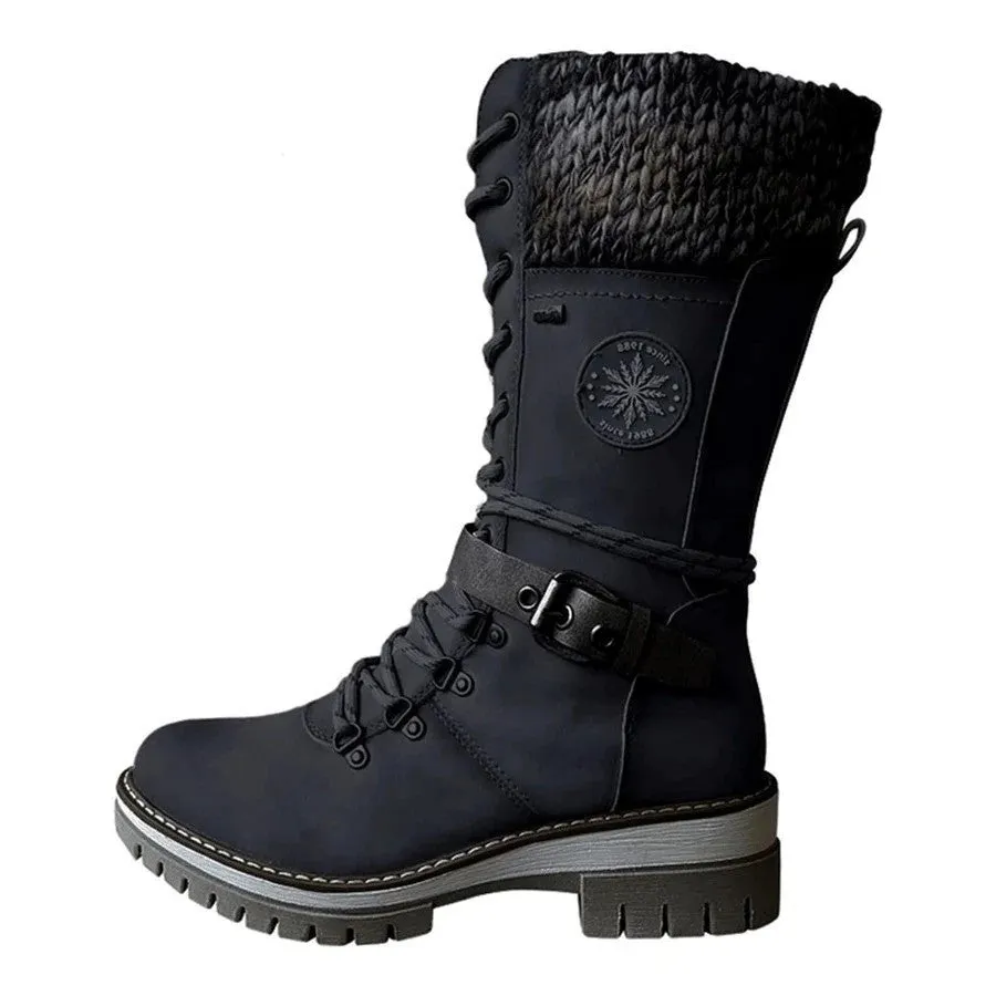 Women Boots Cold Winter Mid-calf Non Slip Rubber Sole Heat Retainer Snow Boots