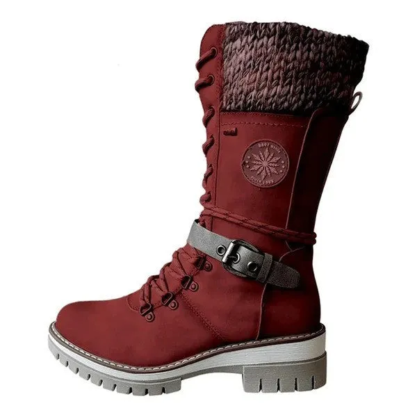 Women Boots Cold Winter Mid-calf Non Slip Rubber Sole Heat Retainer Snow Boots