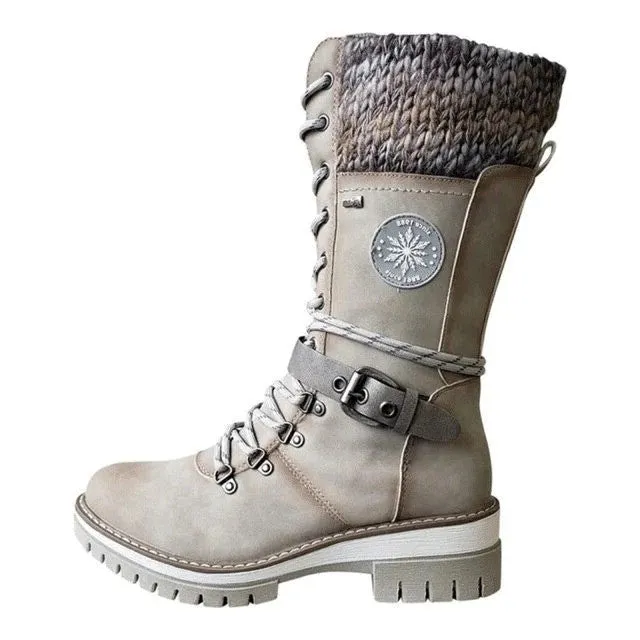 Women Boots Cold Winter Mid-calf Non Slip Rubber Sole Heat Retainer Snow Boots