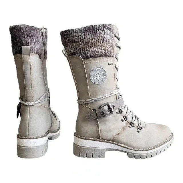 Women Boots Cold Winter Mid-calf Non Slip Rubber Sole Heat Retainer Snow Boots