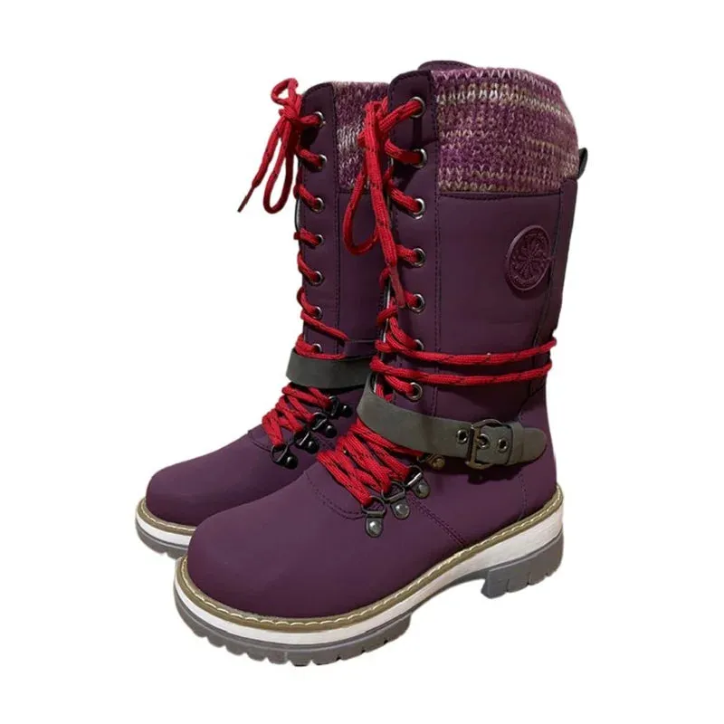 Women Boots Cold Winter Mid-calf Non Slip Rubber Sole Heat Retainer Snow Boots