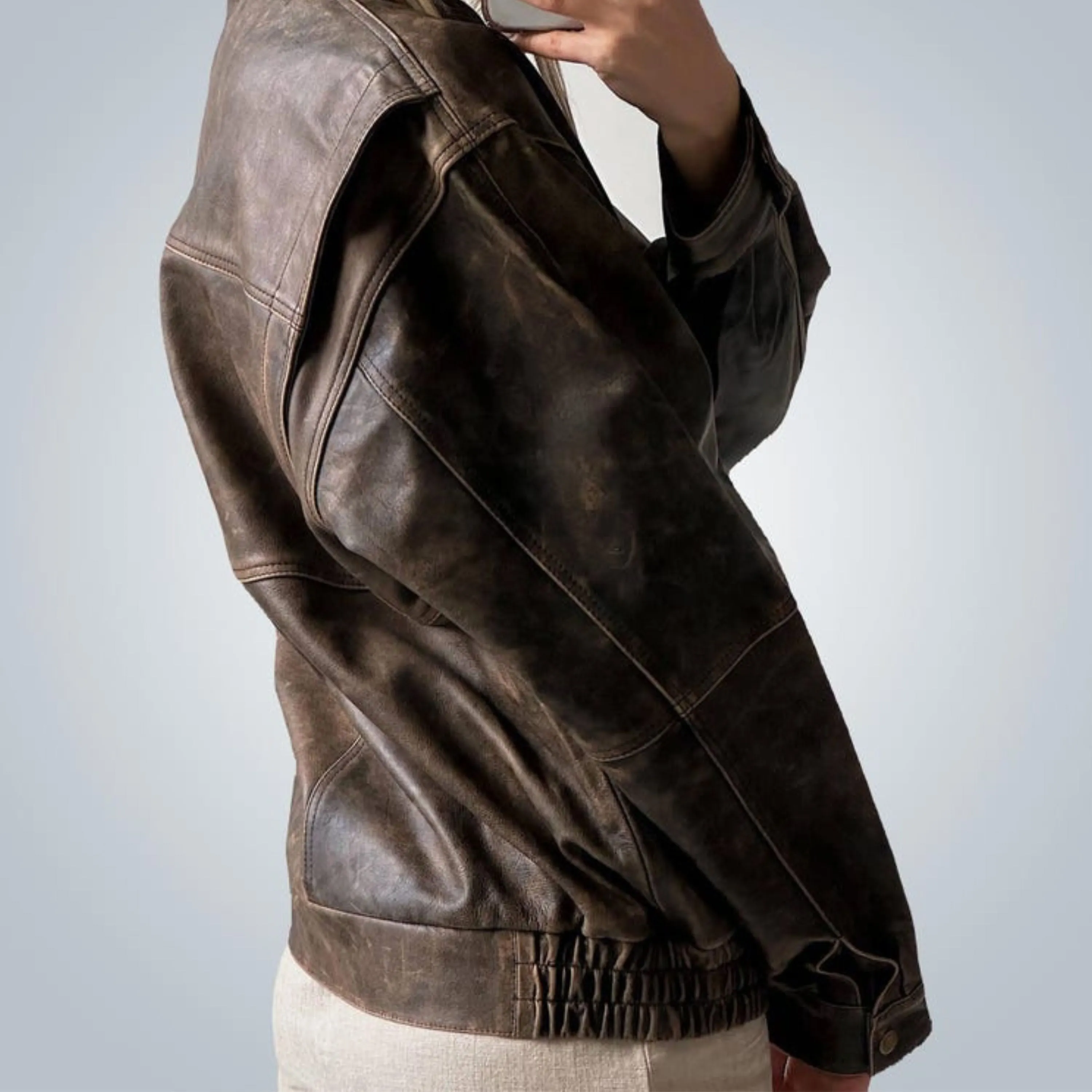 Women Handmade Oversize Bomber Lambskin Soft Real Leather Jacket | Women Casual Wear Oversize Genuine brown Leather Jacket, ladies jacket