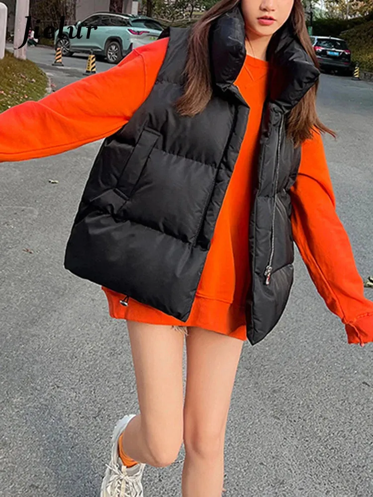 Women Jacket Sleeveless Pocket Loose Female Winter Vest New Fashion Daily Casual Ins Stylish Female Outwear Size M-2XL