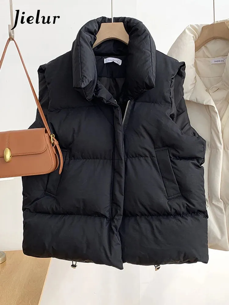 Women Jacket Sleeveless Pocket Loose Female Winter Vest New Fashion Daily Casual Ins Stylish Female Outwear Size M-2XL