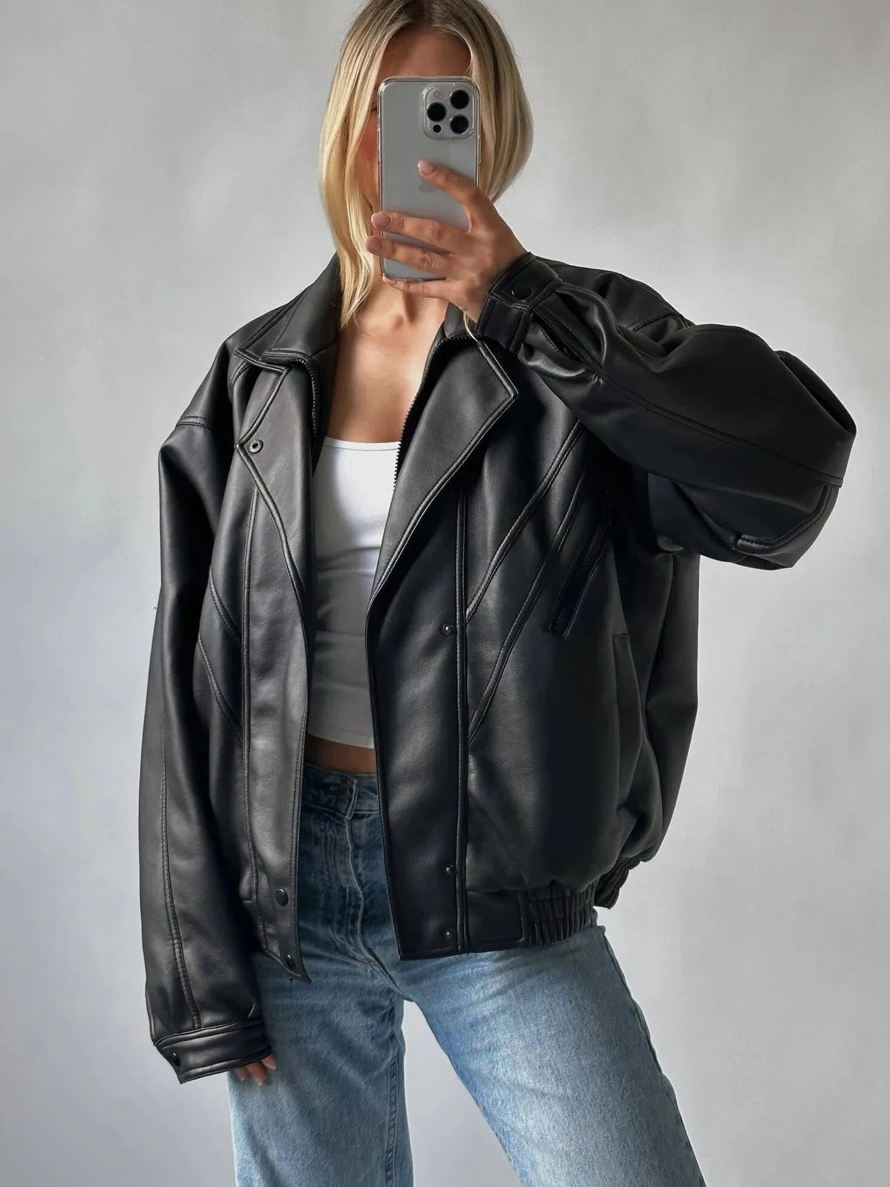 Women Vintage Leather Jacket, Retro YKK Zipper Oversized Leather Jacket, Bomber Leather Jacket, Premium Vintage Classic Leather