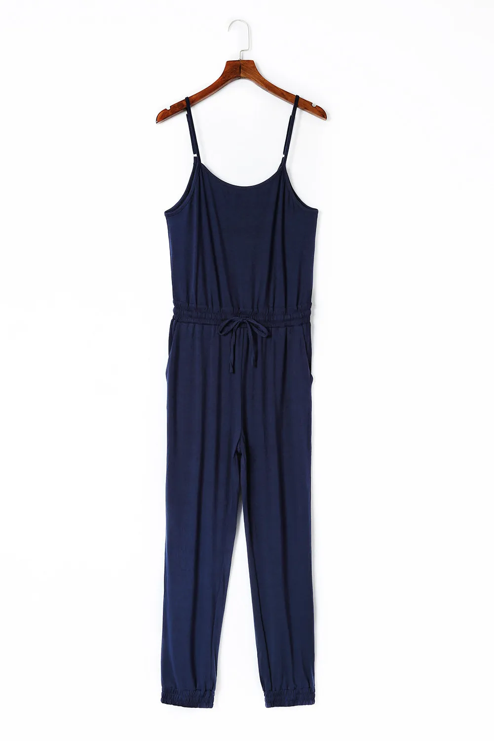 Women's Drawstring Waist Spaghetti Straps Jumpsuit