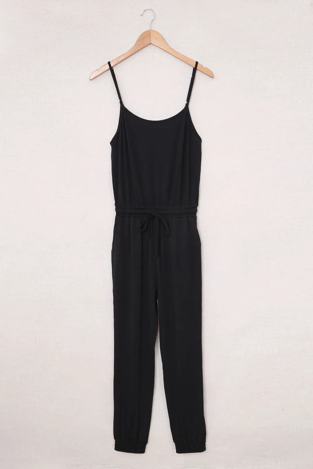 Women's Drawstring Waist Spaghetti Straps Jumpsuit