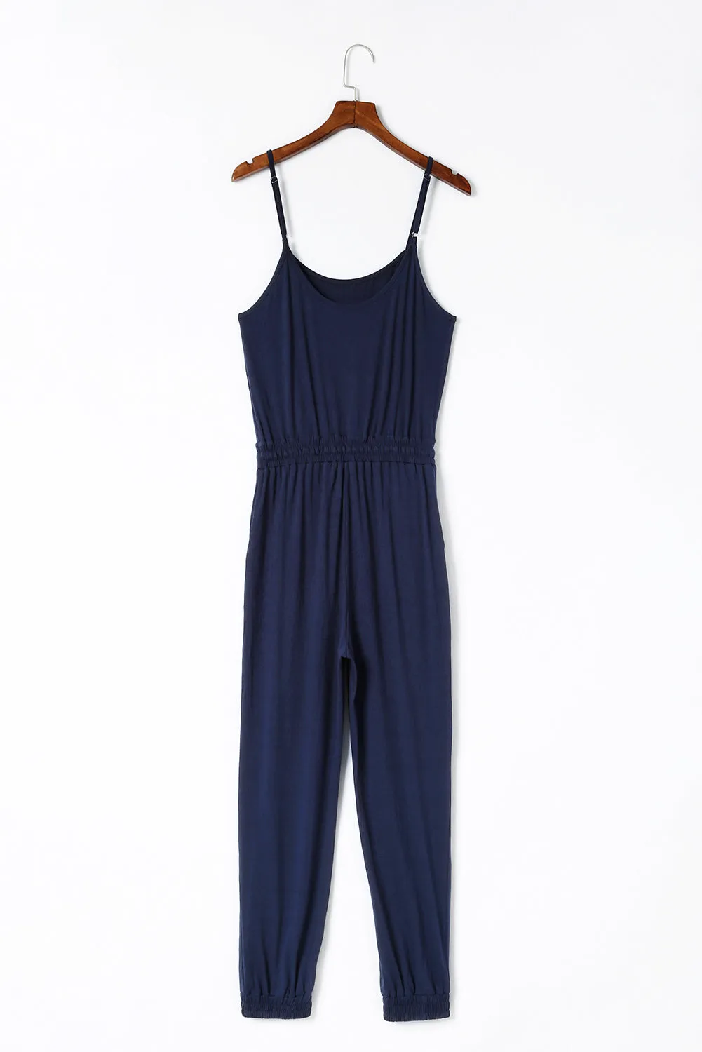 Women's Drawstring Waist Spaghetti Straps Jumpsuit