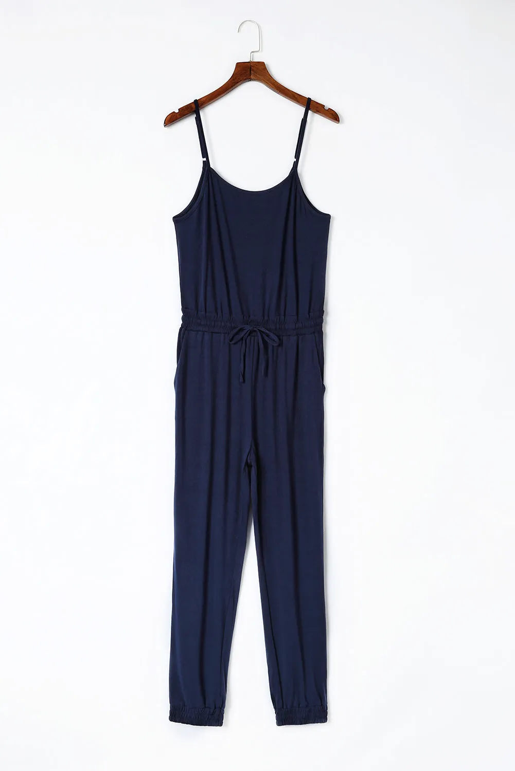 Women's Drawstring Waist Spaghetti Straps Jumpsuit