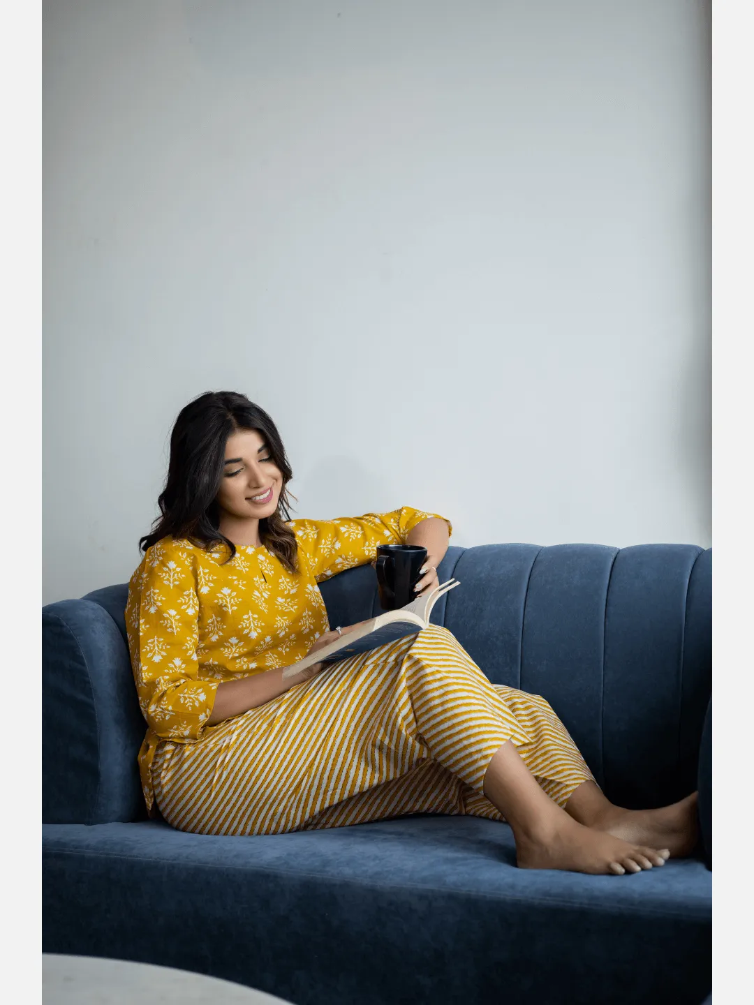 Yelow Lehriya Cotton Loungewear