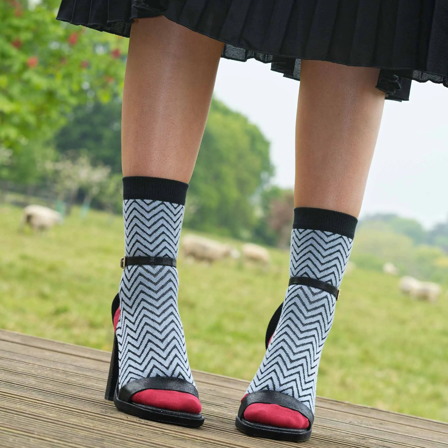 Zig Zag Luxury Ladies Cotton Socks