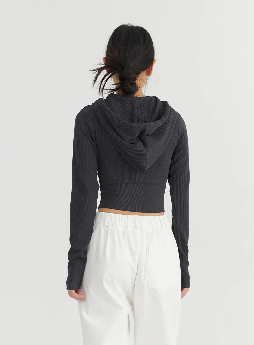 Zip-Up Pocket Crop Hoodie CO323