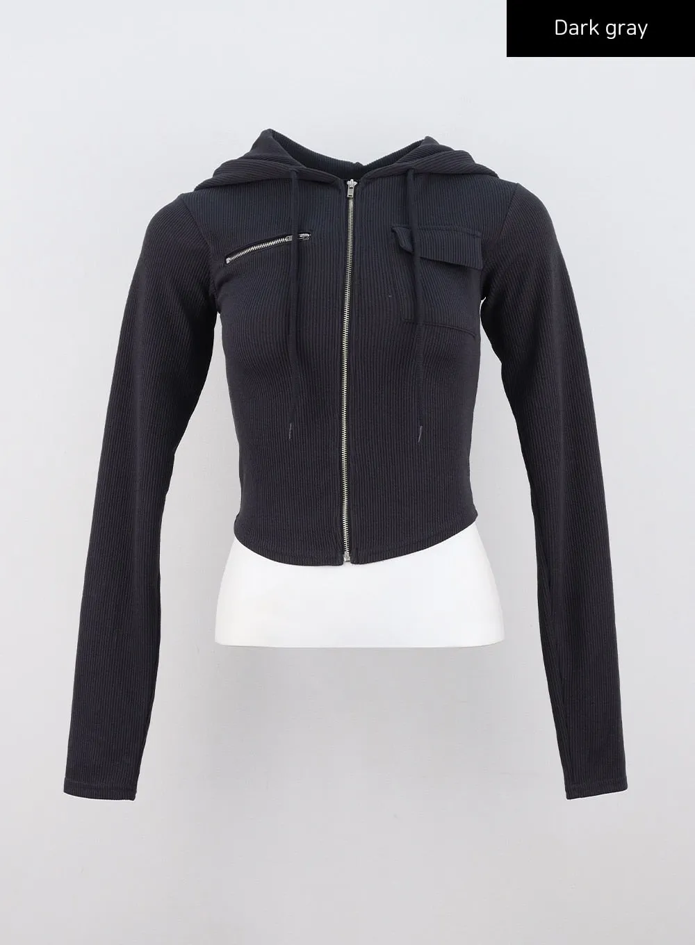 Zip-Up Pocket Crop Hoodie CO323