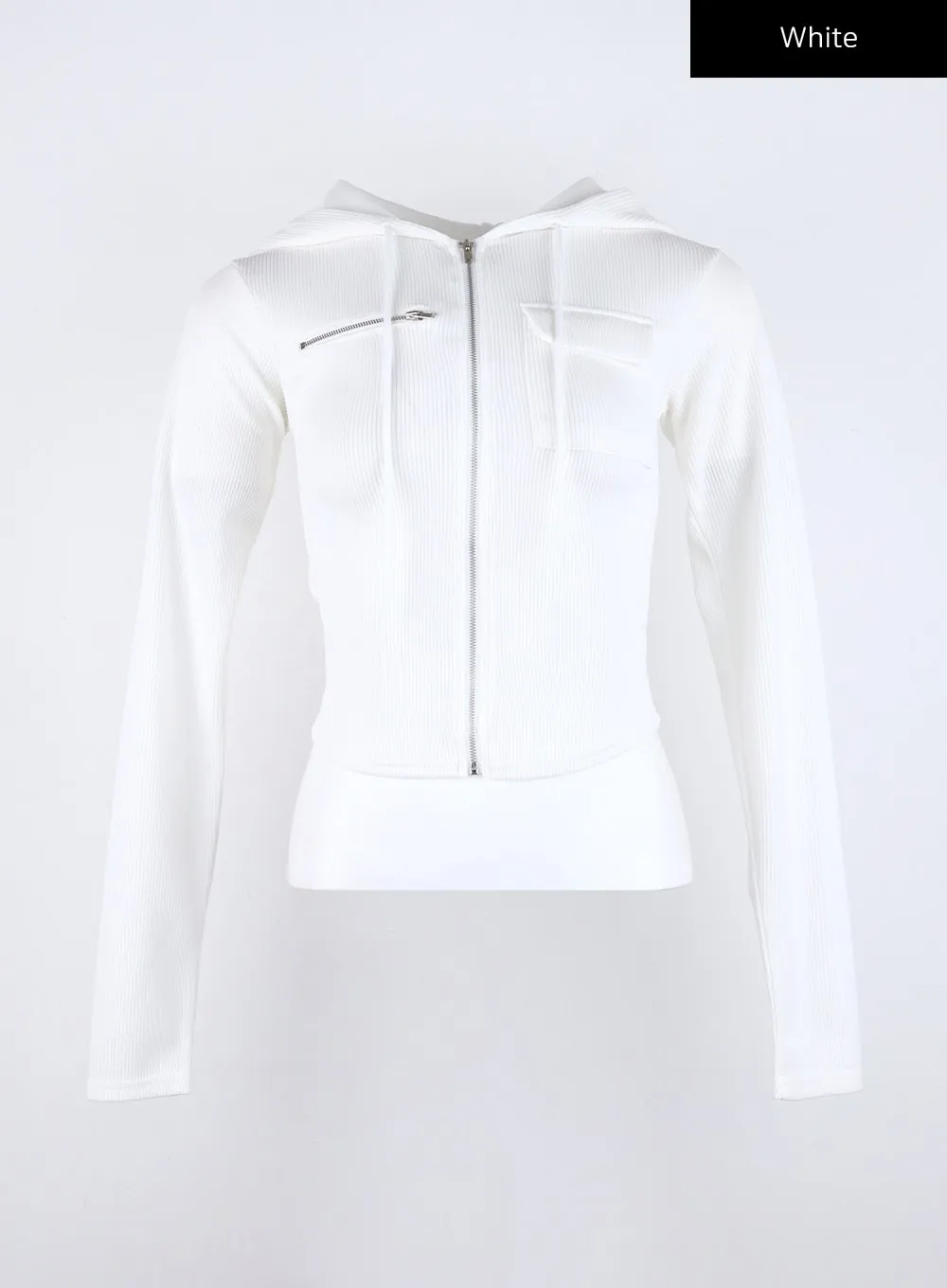 Zip-Up Pocket Crop Hoodie CO323